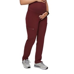 FIGS Yola Maternity 3.0 Petite Scrub Pant In Burgundy